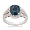 Image 1 : 3.19 ctw Blue Sapphire and 0.60 ctw Diamond Platinum Ring (GIA CERTIFIED)