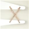 Image 8 : NEW 14k Rose Gold 0.50 ctw 45 Round Brilliant Diamond Simple X Ex Cross Band Rin