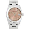 Image 1 : Rolex Ladies Midsize 31MM Salmon Roman Smooth Bezel Datejust Wristwatch