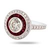 Image 2 : 1.27 ctw CENTER Diamond and 1.26 ctw Ruby Platinum Ring (1.65 ctw Diamonds)