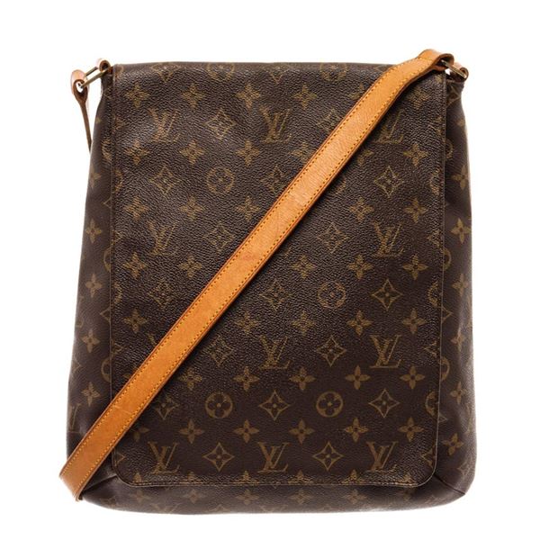 Louis Vuitton Brown and Tan Monogram Canvas Musette Salsa GM Shoulder Bag