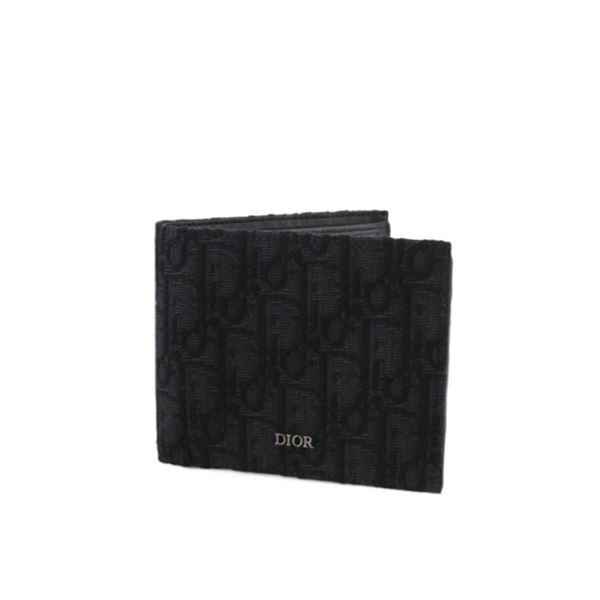 Dior Black Oblique Jacquard Mens Wallet