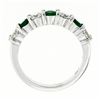 Image 7 : New 14K White Gold 1.33 ctw Shared Prong Big Round Diamond & Emerald Band Ring
