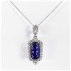 Image 2 : 7.90 ctw Tanzanite and 0.95 ctw Diamond Platinum Pendant (GIA CERTIFIED)