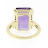 Image 6 : 14K Yellow Gold 9.50 ctw Large Amethyst Prong Emerald Cut Solitaire Cocktail Rin