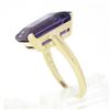 Image 8 : 14K Yellow Gold 9.50 ctw Large Amethyst Prong Emerald Cut Solitaire Cocktail Rin