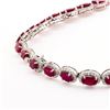 Image 2 : 65.37 ctw Burmese Ruby and 9.32 ctw Diamond 14K White Gold Necklace (GIA CERTIFI