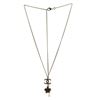 Image 3 : Chanel Gold-tone Metal CC Flower Faux Pearl Drop Pendant Necklace