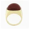 Image 9 : Vintage 18K Yellow Gold FINE GIA Cabochon Orangy Red Coral Baguette Diamond Ring