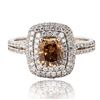 Image 1 : 1.18 ctw Fancy Brown CENTER Diamond 18K White Gold Ring (2.11 ctw Diamonds)