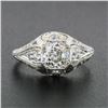 Image 2 : Antique Belle ï¿½poque Platinum 1.32 ctw European Diamond Filigree Engagement Ri