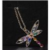 Image 1 : COLORFUL SILVERPLATED DRAGONFLY NECKLACE