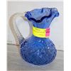 Image 1 : BLUE BLOWN GLASS JUG VASE