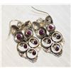 Image 1 : OWL DANGLE EARRINGS WITH BURGUNDY DETAIL