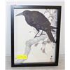 Image 1 : FRAMED JAPANESE RAVEN WATER COLOR