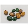 Image 1 : #136-GREEN EMERALD/TIGER EYE GEMSTONE 63.50 CT