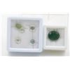 Image 1 : #244-NATURAL PRENITE 5.90CT& GREEN EMERLAD 7.35CT