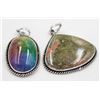 Image 1 : #169-NATURAL RAINBOW SOLAR QZ/UNAKITE PENDANT