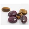 Image 1 : #132-RED RUBY/TIGER EYE GEMSTONE 76.55 CT