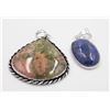 Image 1 : #182-NATURAL LAPIZ LAZULI /UNAKITE PENDANT