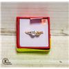 Image 1 : SZ 8 GOLD PLATED CZ CLEAR RING