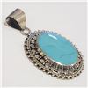 Image 1 : JP1106-1254 SILVER TURQUOISE PENDANT