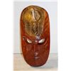 Image 1 : HAND CARVED RED WOODEN TRIBAL MASK