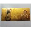Image 2 : 19)  CANADIAN GOLD FOIL $100.00 NOVELTY BANKNOTE.