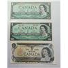 Image 1 : 17)  LOT OF 3 CANADIAN $1.00 BANKNOTES, 1954, 1967