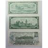 Image 2 : 17)  LOT OF 3 CANADIAN $1.00 BANKNOTES, 1954, 1967