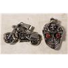 Image 1 : ESTATE MOTORBIKE & SKULL HEAD PENDANTS TOGETHER