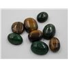 Image 1 : #138-GREEN EMERALD/TIGER EYE GEMSTONE 68.15 CT