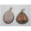 Image 1 : #170-NATURAL ROSE QUARTZ/UNAKITE PENDANT