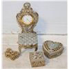 Image 1 : DECORATIVE BOXES & CHAIR W/CLOCK
