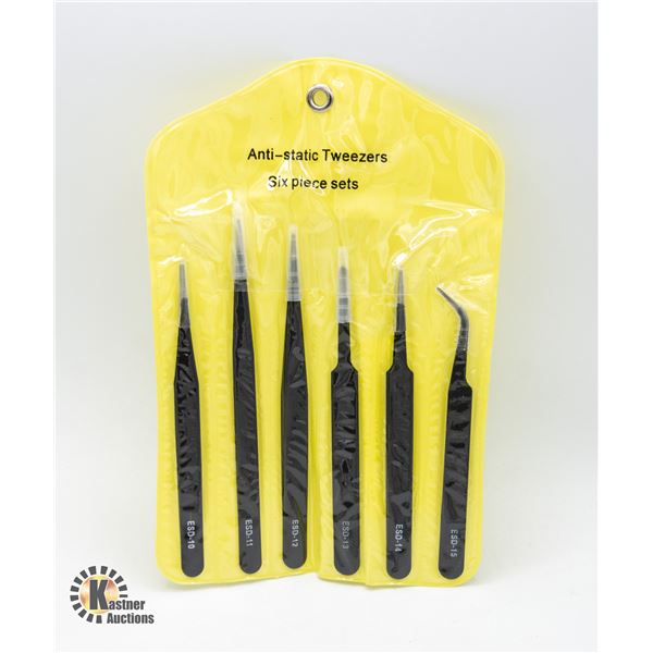 #742-6 PAIR STAINLESS STEEL ANTI-STATIC TWEEZERS