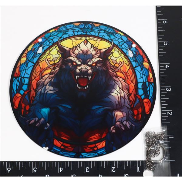 NEW 6  DIAMETER WEREWOLF THEME HANGING WINDOW