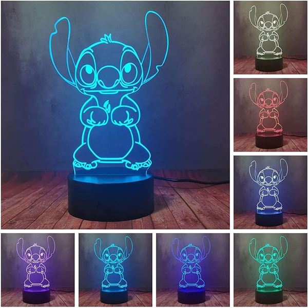 NEW CARTOON STITCH LED ILLUSION NIGHTLIGHT WITH