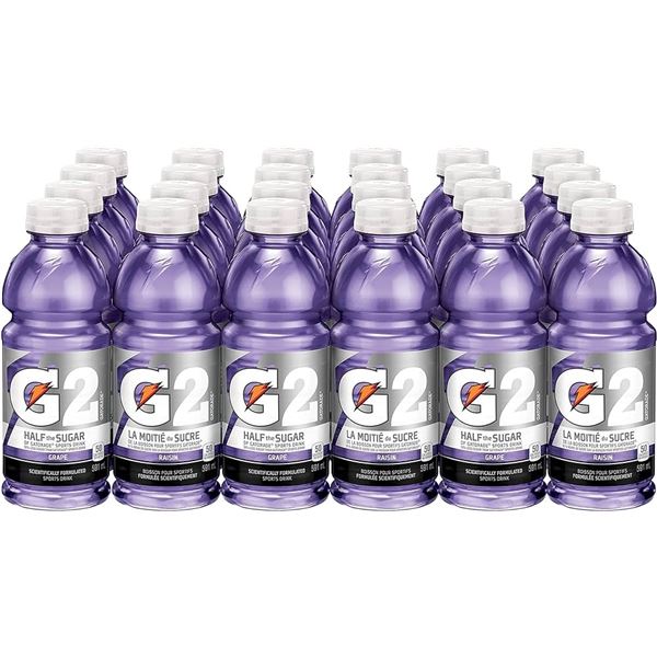 NEW CASE OF 24 GATORADE GRAPE SPORTS DRINK G2