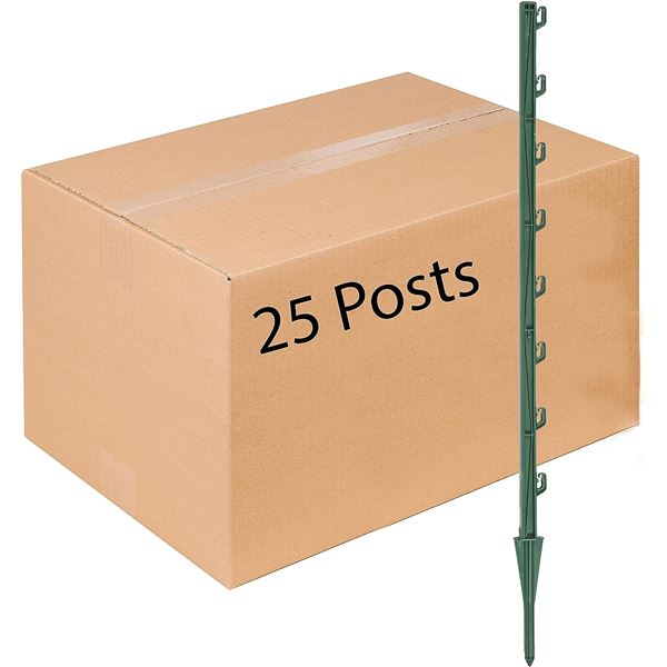 NEW 25 PACK GREEN GARDEN FENCE POSTS