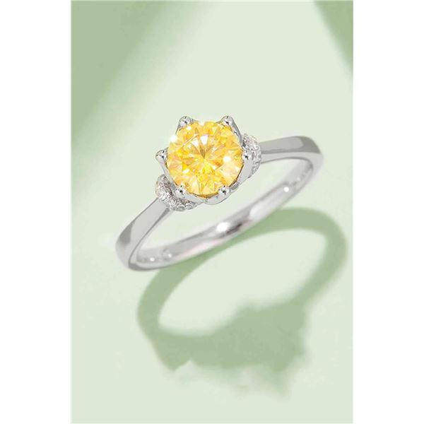 1 CT GRA CERTIFIED YELLOW MOISSANITE 925 ST SILVER