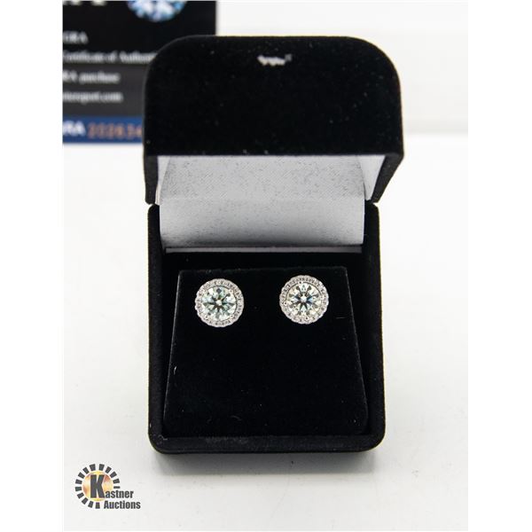 GRA CERTIFIED PAIR MOISSANITE EARRINGS