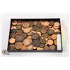 Image 1 : TRAY OLD LARGE & SMALL 1-CENT COINS (PENNIES)