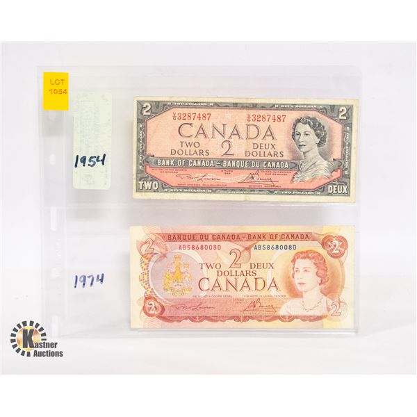 2X$2 NOTES 1954 AND 1974