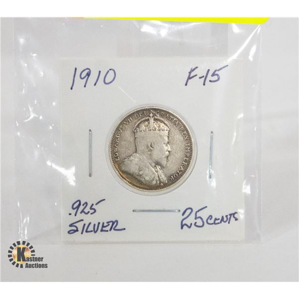 1910 KING EDWARD 925 SILVER 50 CENTS