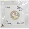 Image 1 : 2006 .925 SILVER 25 CENTS FROM PROOF SET