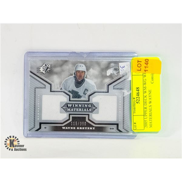 2005 UPPER DECK WM-WG WINNING MATERIALS WAYNE