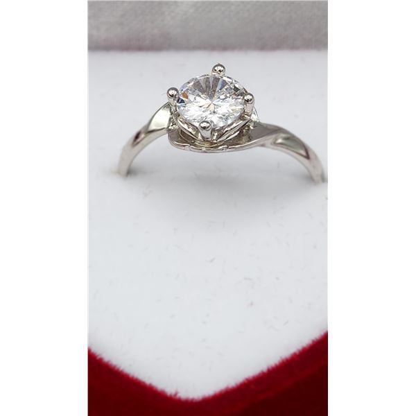 925 SILVER OPEN ADJUSTABLE SIZE MOISSANITE RING