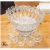 Image 1 : 15PC VINTAGE GLASS PUNCHBOWL SET