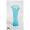 Image 1 : ANTIQUE FENTON BLUE OPALINE GLASS VASE