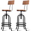 NEW SET OF 2 INDUSTRIAL BAR STOOLS WITH BACKREST